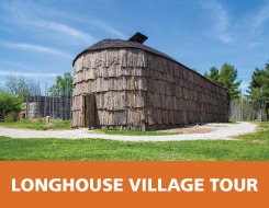 Casa larga reconstruida, visita a la aldea de Longhouse